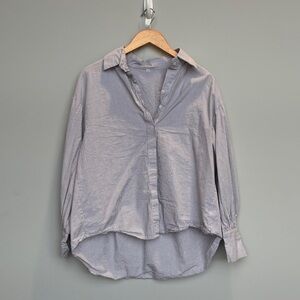 Casual Gray Button-Up Shirt